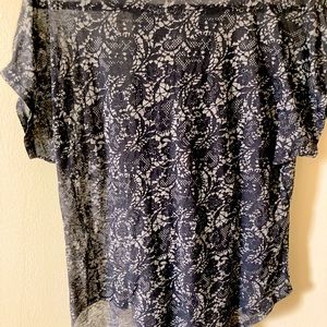 Vintage sheer navy flower Philosophy T-Shirt